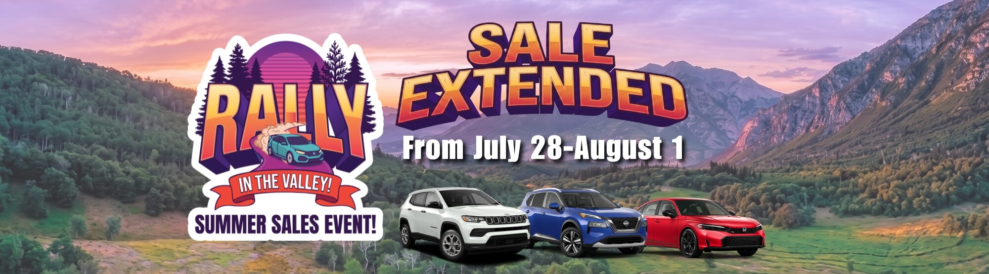 Rally in the Valley Summer Sales Event at Pembroke Honda — sale extended July 28 to August 1